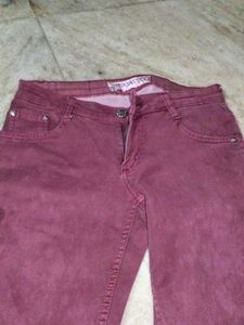 Burgundy Denim Jeans