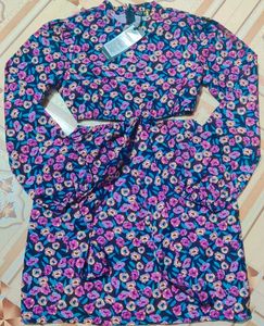 (Tokyo talkies)Floral Print Cut-Out Dress