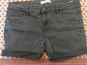 Washed Black Denim Shorts
