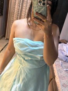 Beautiful Light Blue Strapless Gown