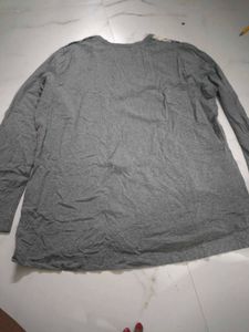 Artistic Floral Print Grey Top