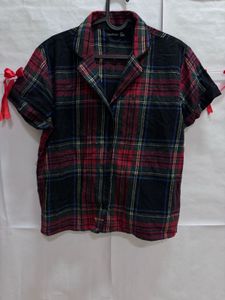 Boohoo Plaid Short Sleeve Shirt