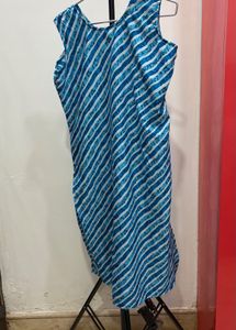 Blue Striped Cotton Kurta