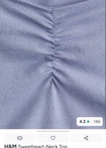 H&amp;M Sweetheart Neck Long Sleeve Top