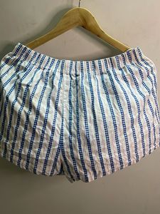 Blue &amp; White Striped Shorts