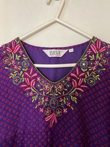 Vibrant Purple Embroidered Kurta