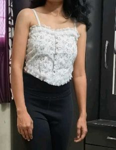 Floral Lace Button-Up Bra
