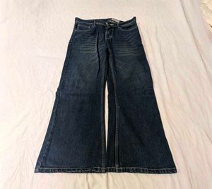DIESEL Retro Wide Leg Dark Wash Jeans