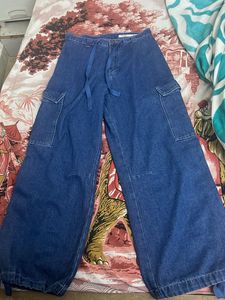 Blue Denim Cargo Jeans