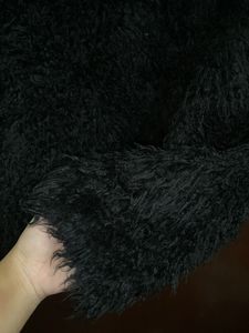 Black fur crop jacket