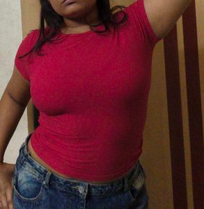 Poppy Red Ribbed Top