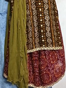 Designer Bandhani Lehenga Choli Set