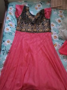 Beautiful Pink and Black Ethnic Gown