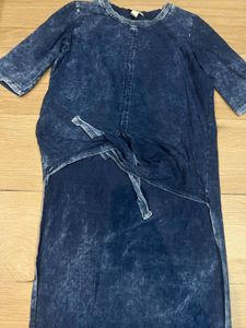 Blue Wash Fishtail Tunic Top