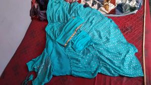 Beautiful Teal Kurta Set with Dupatta for girls