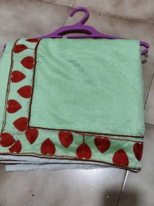 Designer saree with Red Heart Embroidery