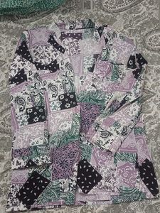 any 1 Patchwork Print shrug type shirt