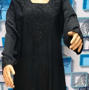 Elegant Black Embroidered Abaya Burqa Gone