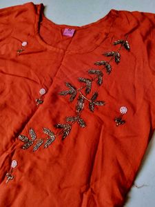 Orange Kurta with Pants sarara