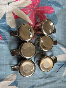 Set of 6 Stainless Steel Mugs- Brand New