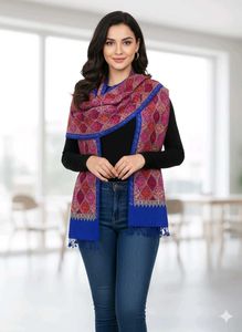 Embroidered Shawl with Tassels
