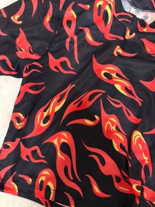 Flame Mesh Crop Top