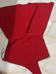 Red one shoulder dress