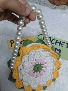 Handmade Crocheted Flower Purse