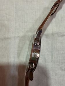 Men's Geneva Watch with Brown Leather Strap