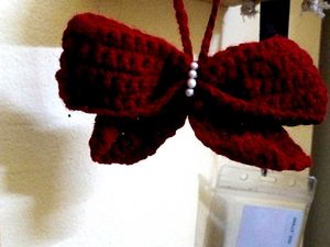 Handmade Crochet Bow key chain