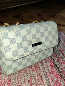 Checkerboard Chain Sling Bag