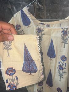 Cream Printed Short Kurti