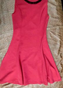 Chic Pink Sleeveless Fit and Flare Dress
