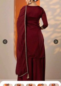 Elegant Maroon Embroidered Kurta Set