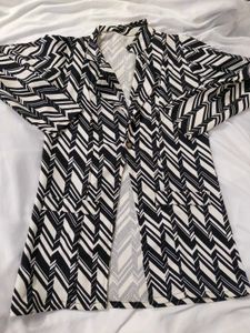 Chic Geometric Print Blazer