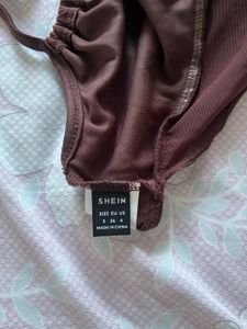 Brown Halter Neck Bikini Top