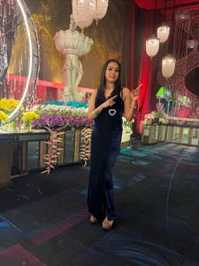 Elegant Navy Blue  Velvet Maxi Dress