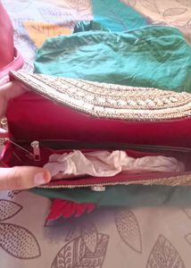 Maroon Sequence Cluch..Hand Work Bridal