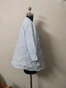 Light Blue Pintuck Tunic Top