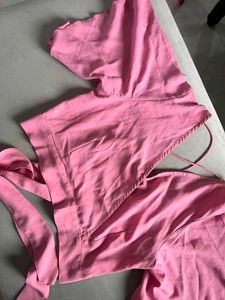 Chic Pink Wrap Top