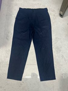 Mens Linen Navy Blue Trousers