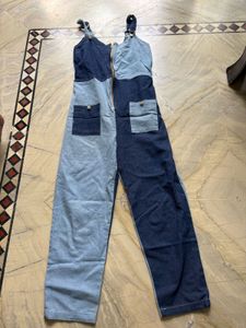 blue denim jumpsuit