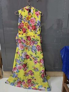 Vibrant Yellow Floral kurta