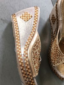 Women Golden Colour Footwear