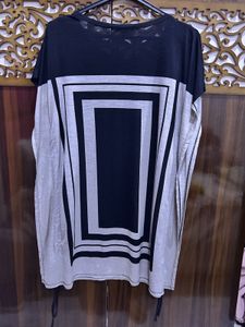 Stylish Black &amp; Grey Embellished Tunic