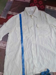 Cream Collared Button-Up Shirt