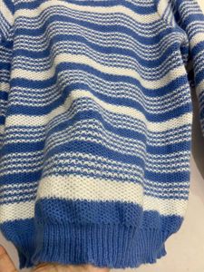 Imported Striped Knitted Blue &amp; White Pullover