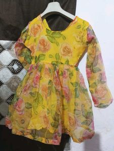 Beautiful Yellow Floral kurti with shrara and dupp