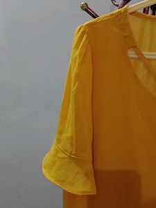 Vibrant Yellow Chiffon Top