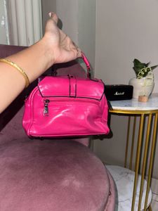 Vibrant Pink Studded Handbag